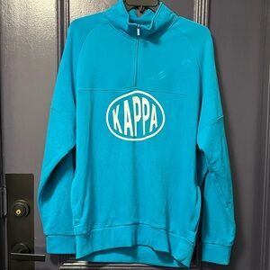 Kappa Sweatshirt 1/4 Zip Long Sleeve Blue White 3X